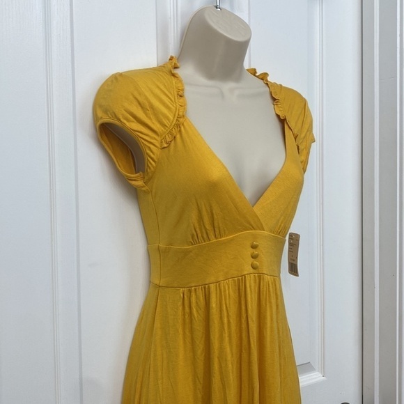 🆕 Forever 21 Short Sleeve Yellow Dress Small - Picture 3 of 10